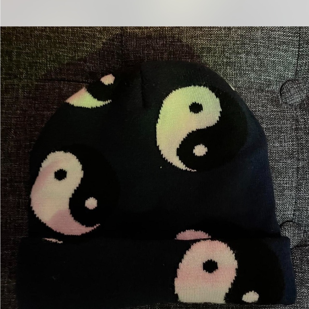 Black and Whte Yin Yang Beanie Cozy Stylish Design